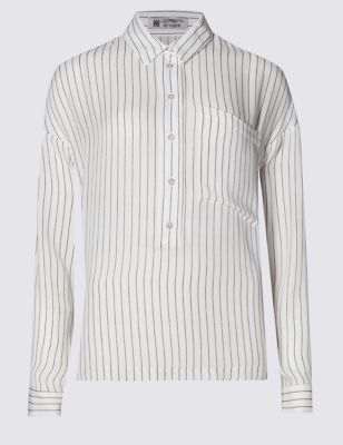 Pure Silk Striped Shirt